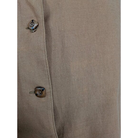Vintage Silhouettes Shirt Dress Women Size 1X Button Up Linen Blend Coastal Boho - Picture 4 of 11